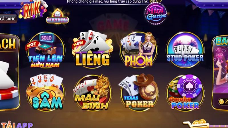 Game đánh bài online tại Rikvip: Thú vị và hấp dẫn 2 Rikvip nổi bật với giao diện thân thiện dễ dàng sử dụng